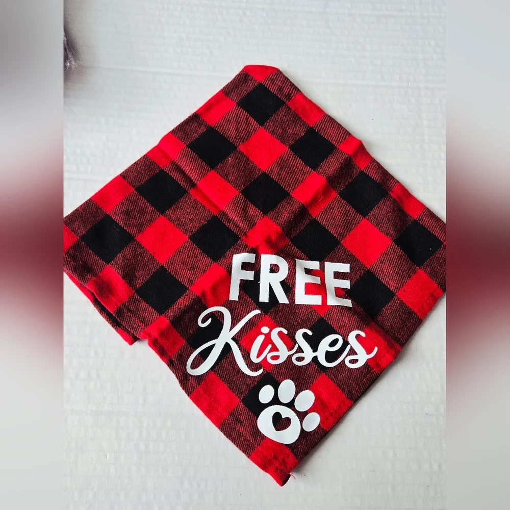 Valentine Dog Bandanas Bundle – Red Buffalo‎ Plaid “Mommy’s Valentine” & More